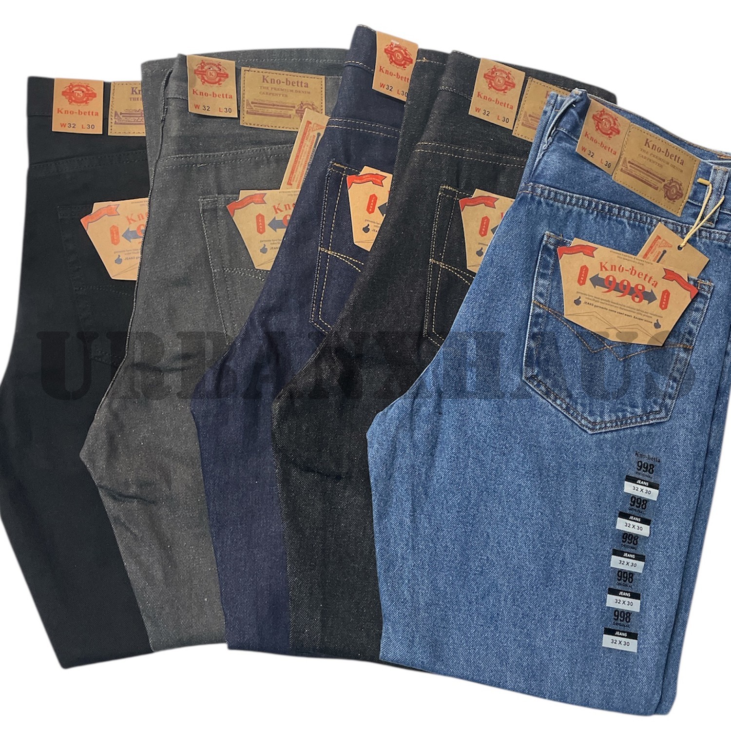 Kno Betta Men's Regular Fit Straight Leg Denim Jeans Size 30-50 waist