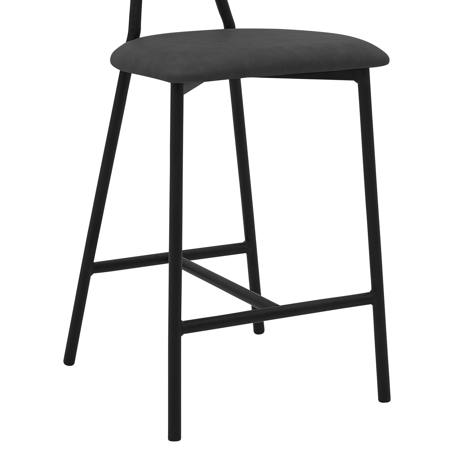 Bar Stool with Faux Leather Upholstery, 250lb Capacity Metal Frame Bar Stool