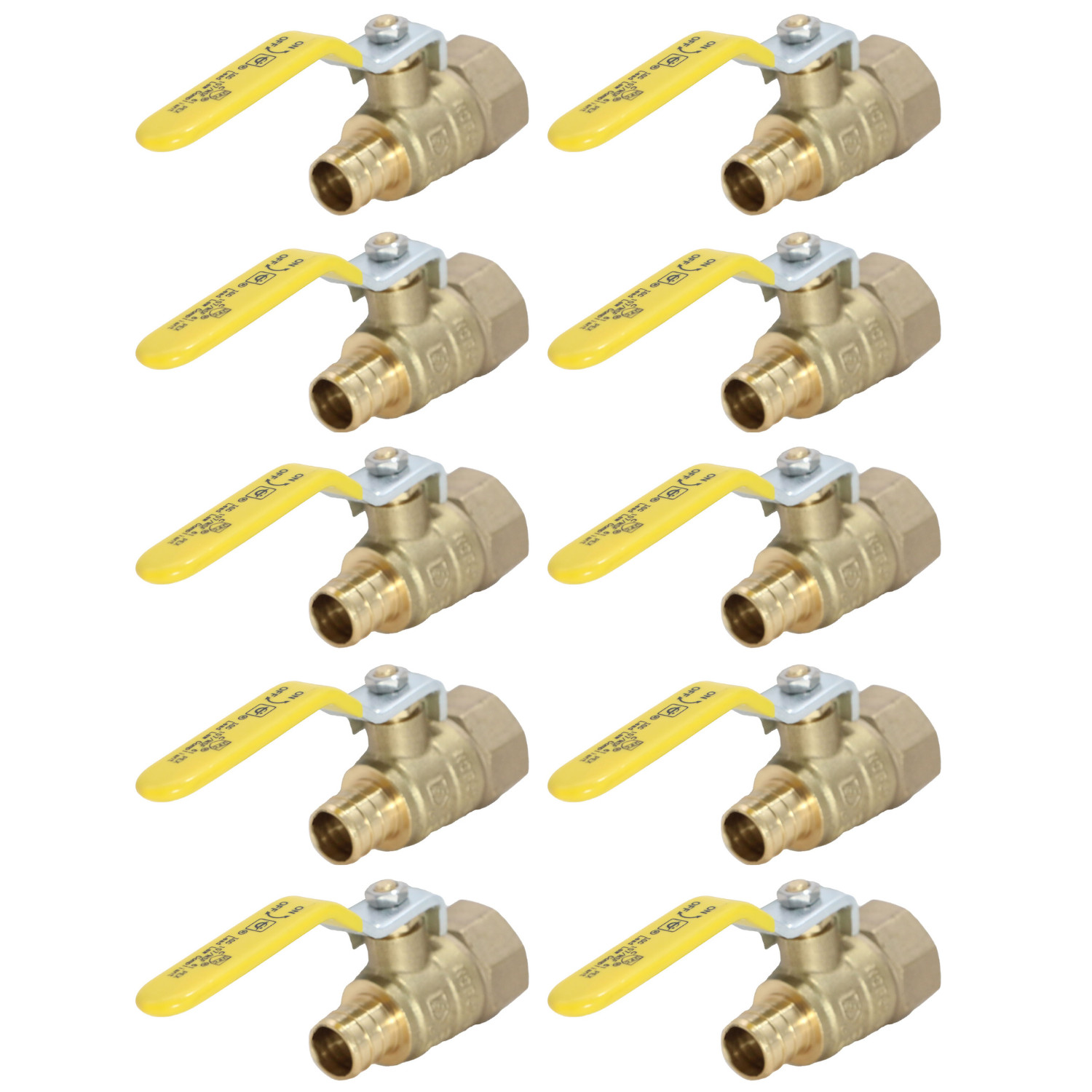 10 Pack XFITTING 3/4" Pex-B Female Ball Valve Pex B Crimp , Lead Free,Full Port