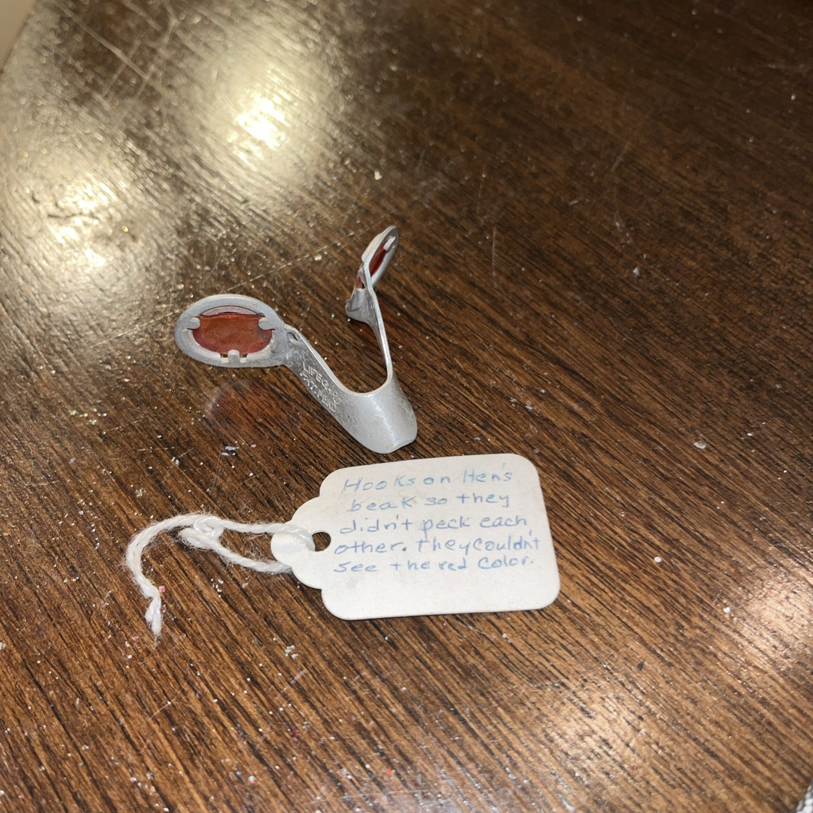 Vtg. Pair of Red Chicken Glasses Anti Pix with hand written instructions