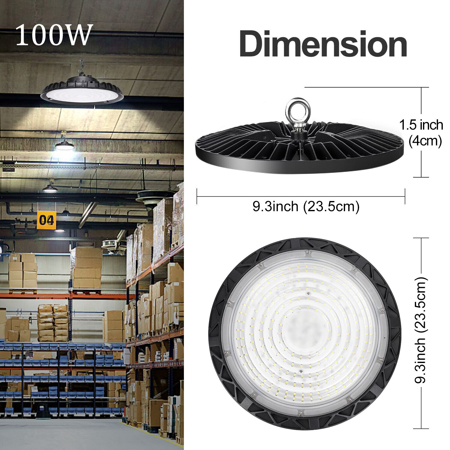 10Pcs 100W UFO Led High Bay Light 100Watts Commercial Industrial Warehouse Light