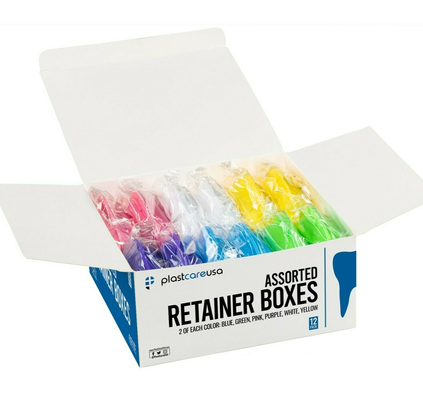 24 Sealed Assorted Dental Retainer Boxes Denture Case, Mouthguard Containers Box
