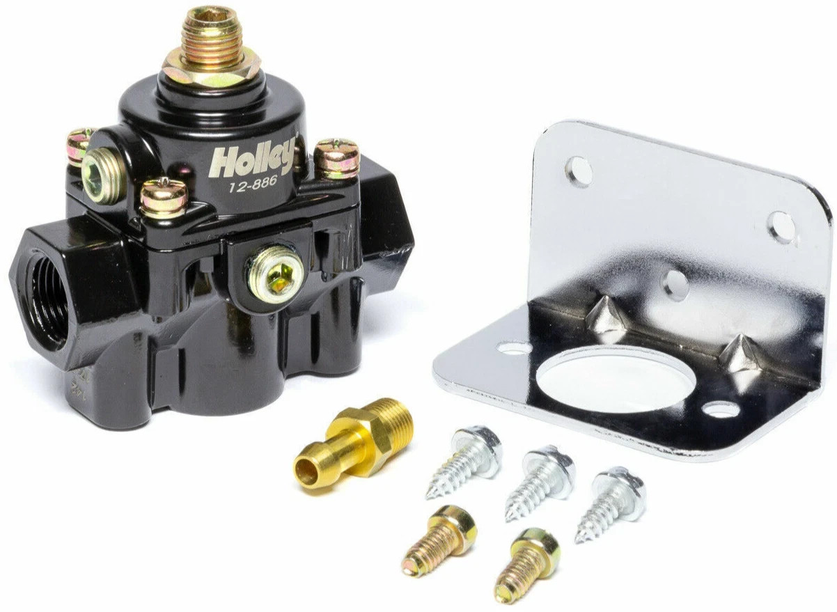 Holley 12-886 EFI PRESSURE REGULATOR Black Die Cast Fuel Regulator, 59.5 PSI