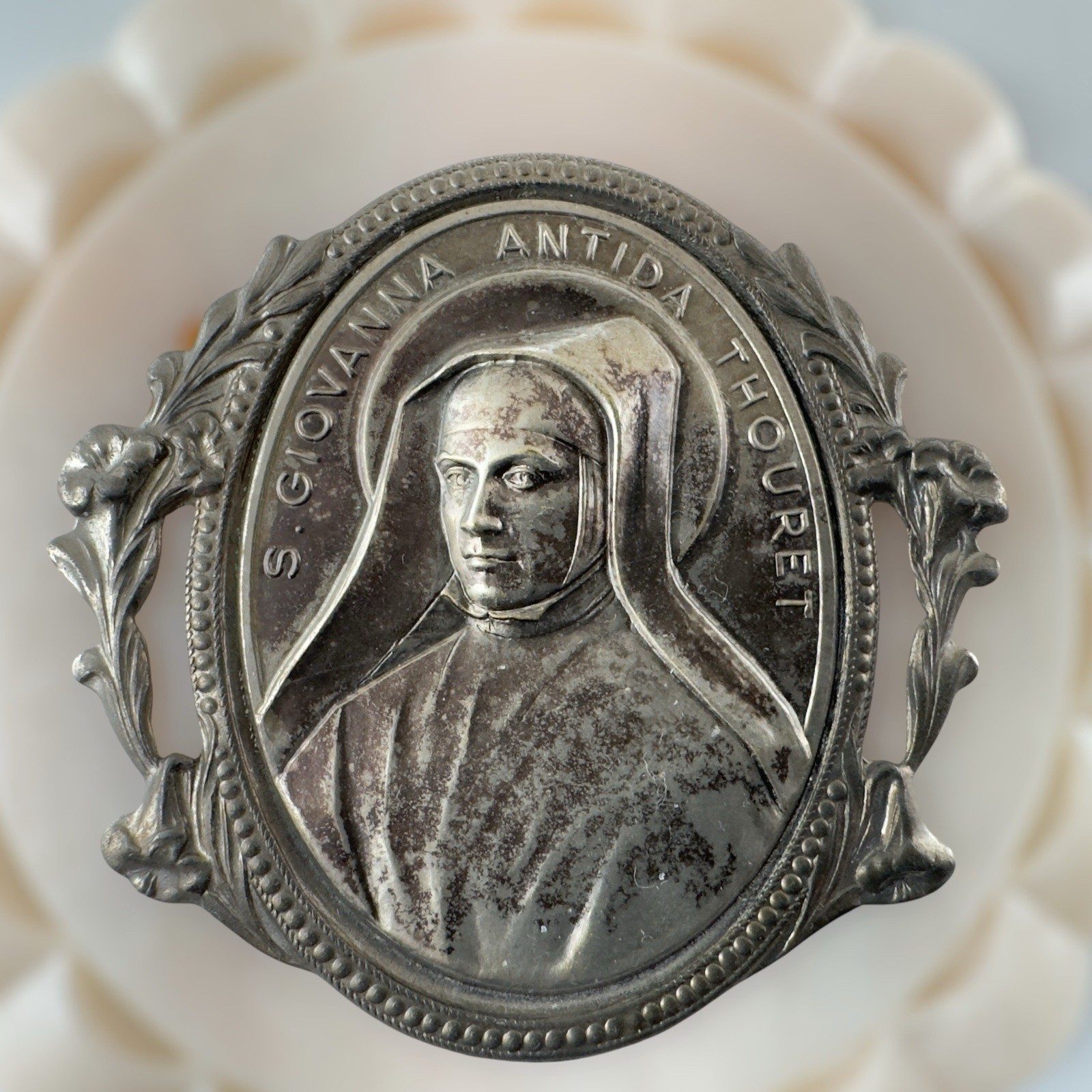 Saint St Jeanne Antide Thouret Catholic French NUN Sister Vintage Souvenir Frame