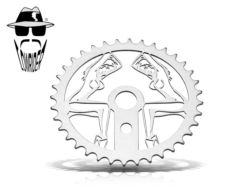 ORIGINAL LOWRIDER Bicycle Laser Cut Chrome Sexy Ladies 36T Steel Custom Sprocket