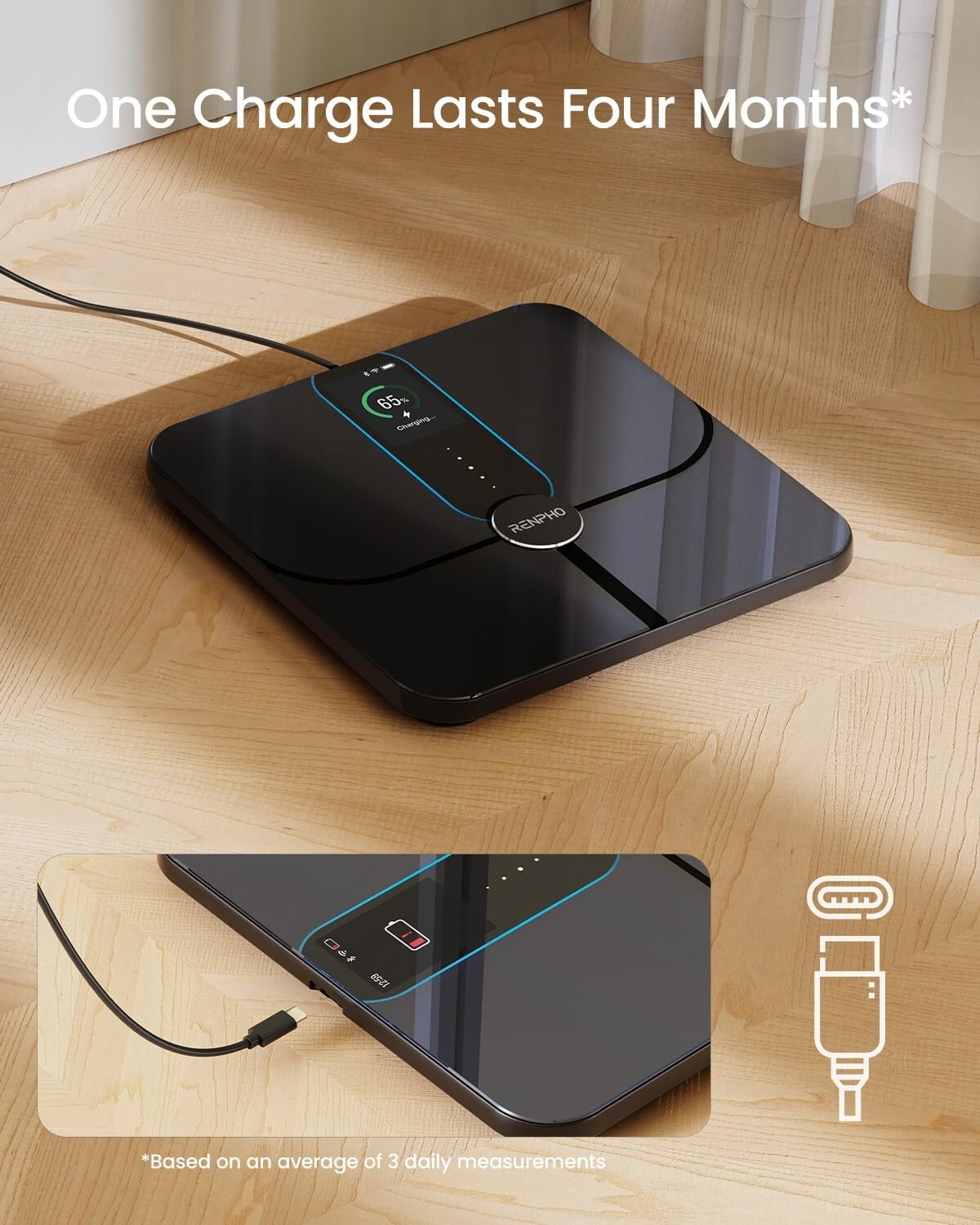 RENPHO Smart Scale, Body Fat Scale with TFT LCD Bathroom Scale for Body Weight