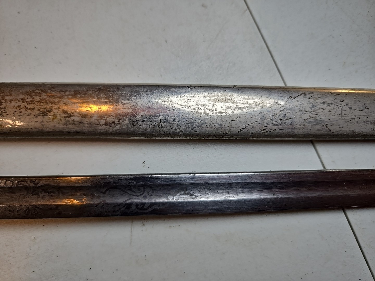 WWI M1889 German Wurttemberg Kinder Sabel Sword w/Scabbard - Etched - Kirschbaum