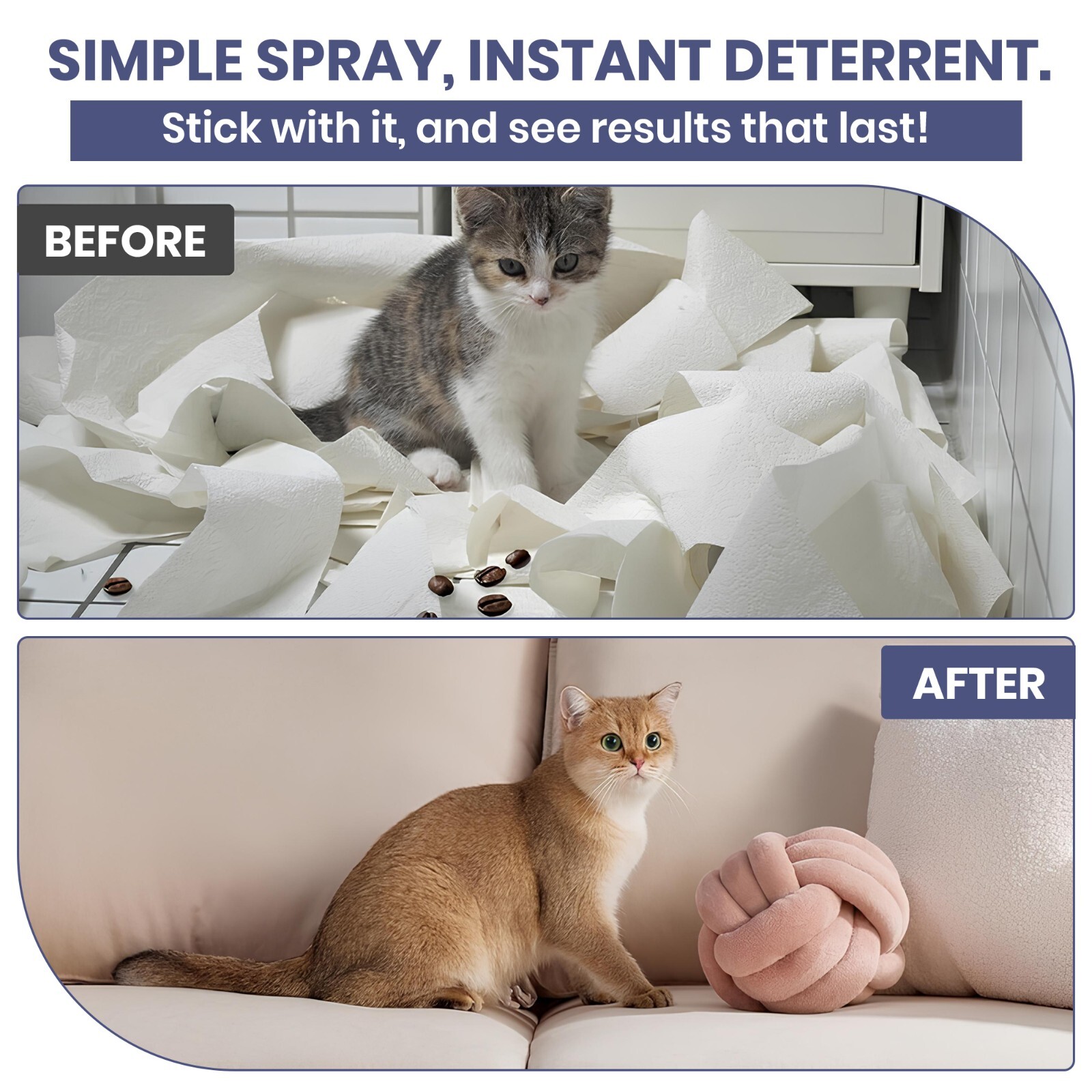 Yegbong Cat Deterrent/Repellent Spray 50ml– Stop Scratching, Biting, Marking