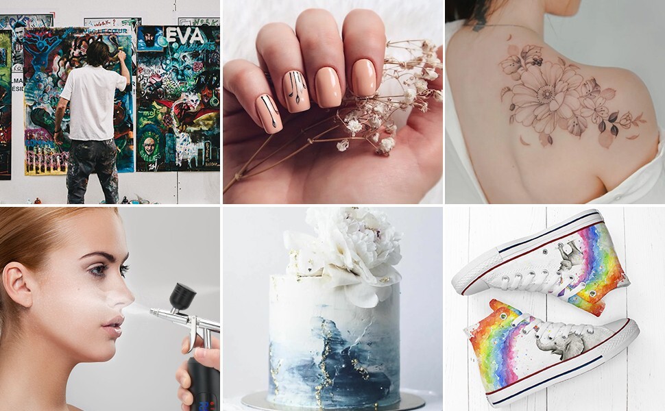 Portable Compressor Air Compressor Kit Cordless Paint Spray Gun Nail Art Tattoo