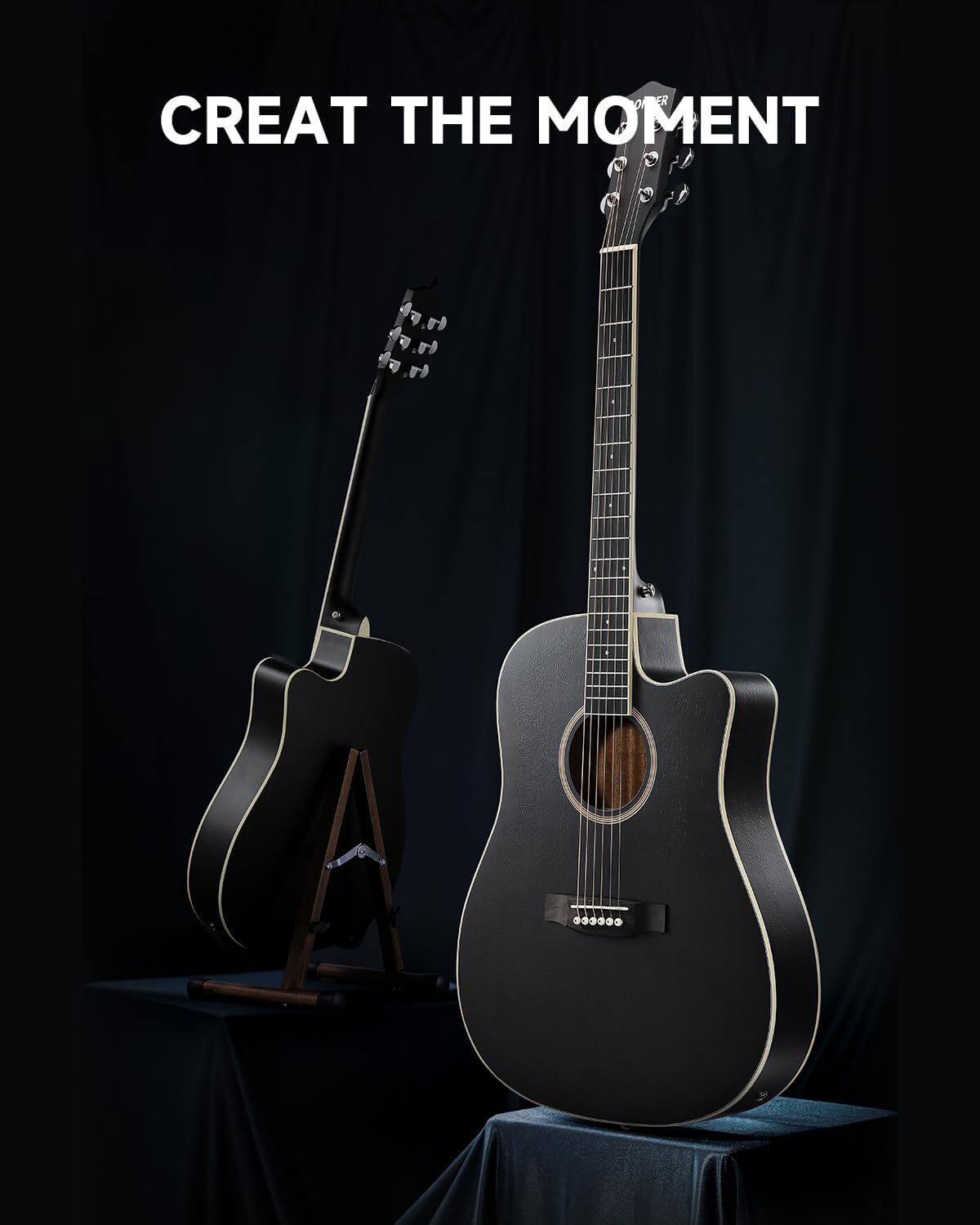 Donner 41 inch Acoustic Electric Guitar 4/4 Full Size With Gig Bag Strap | Black