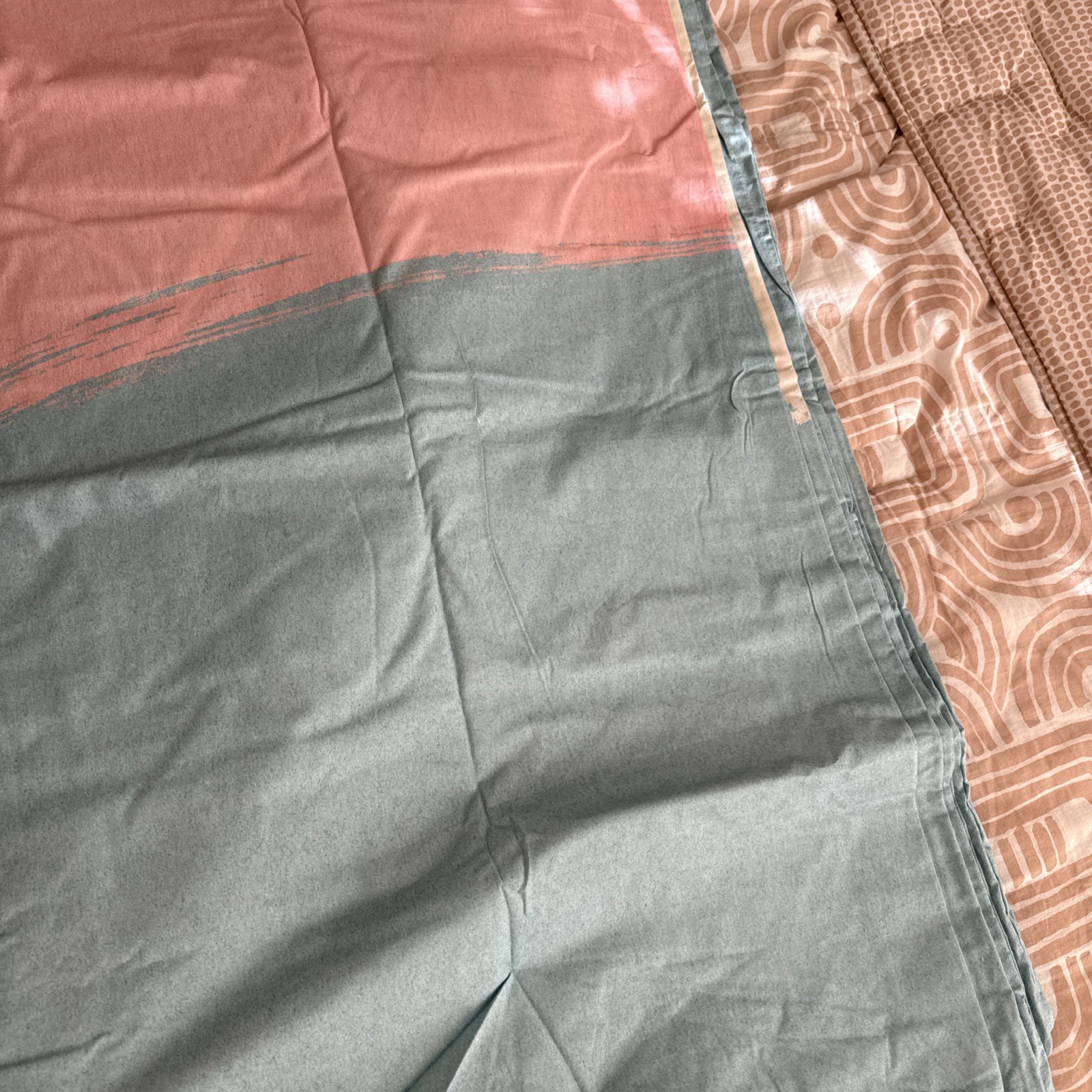 West Elm Organic Percale Abstract Fans Duvet Cover Full/Queen- Air 100% Organic