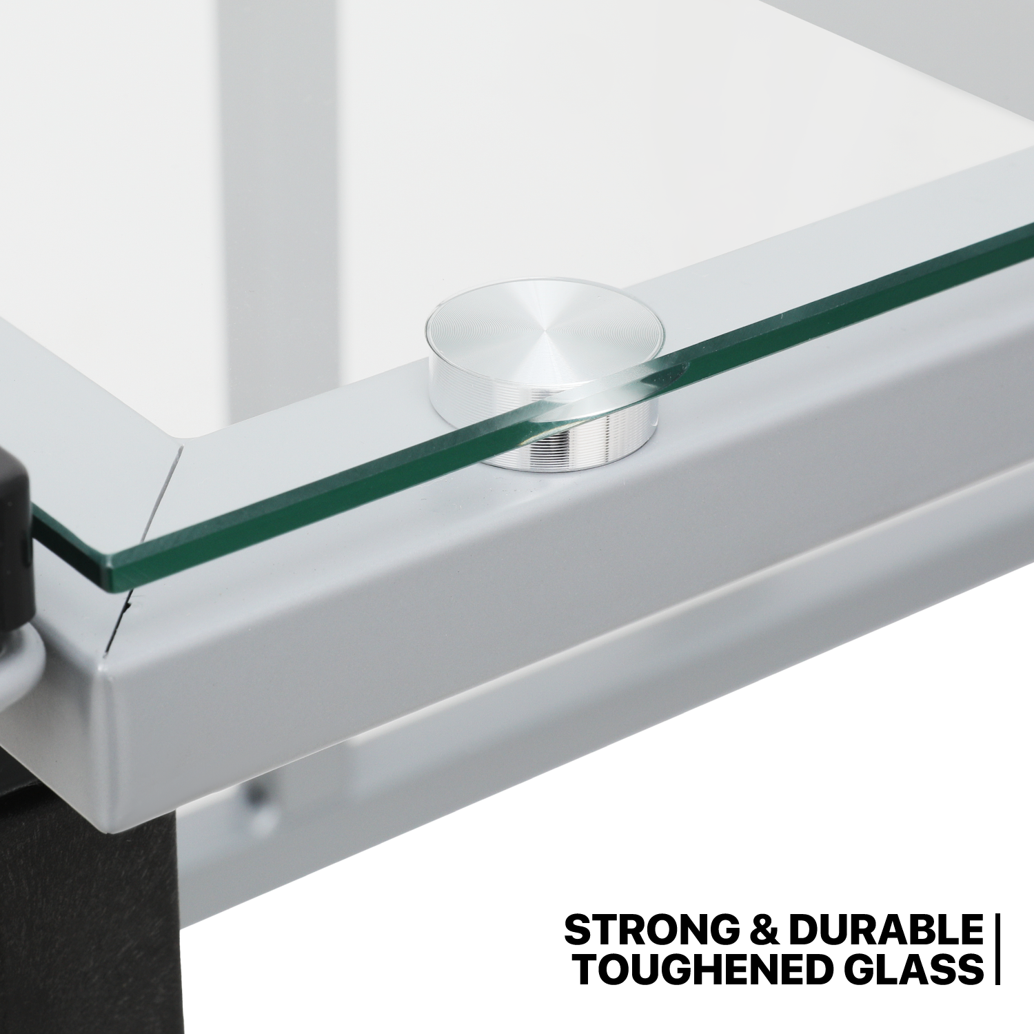 Adjustable Rolling Drafting Table Tempered Glass Tabletop Painting Work Station