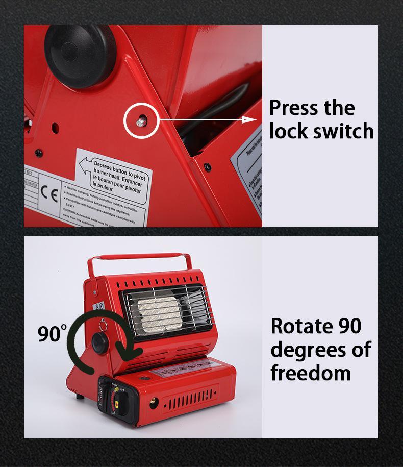 Camping Emergency Butane Heater Double Coherent Heat Source Outdoor Portable UE