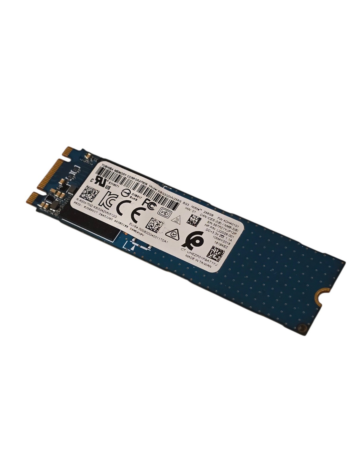 Toshiba BG3 256GB NVMe M.2 SSD PCIe KBG30ZMV256G HP L22028-001 587PC1YJP12P