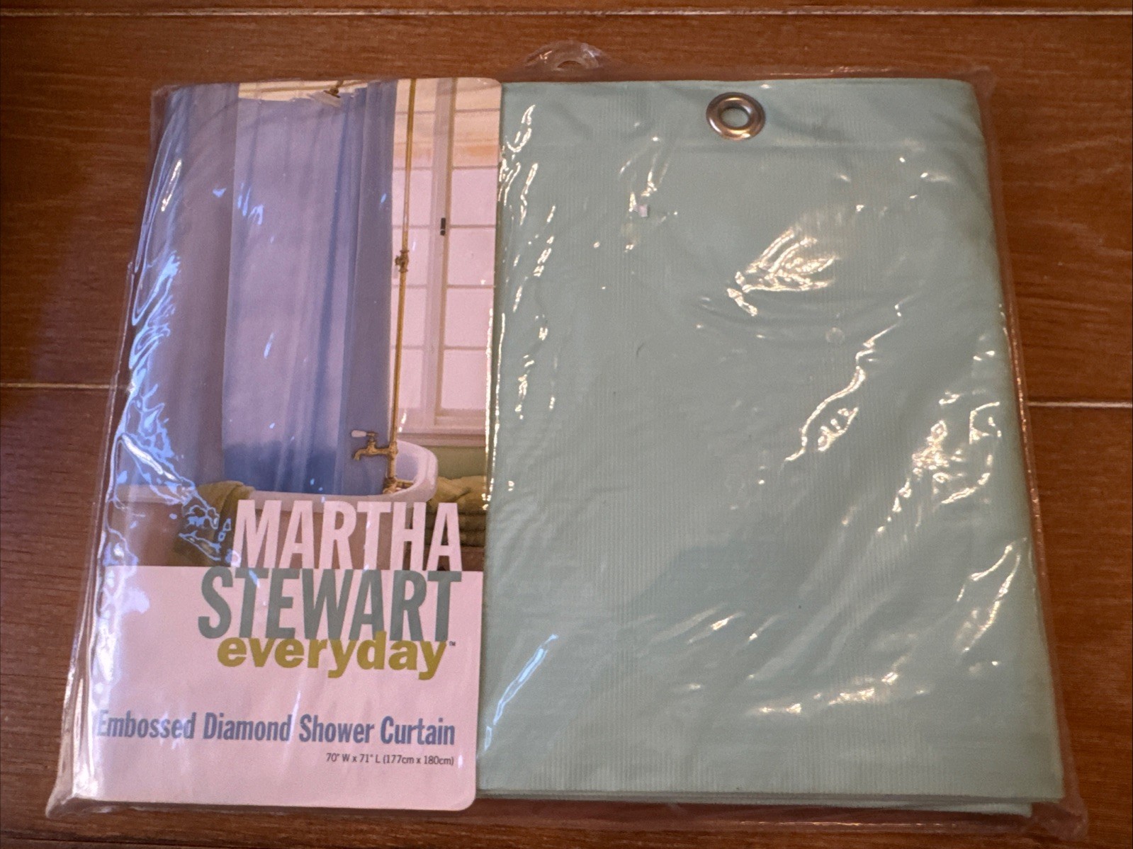 Martha Stewart Everyday Vinyl Shower Curtain Pale Sage 70W X 71L