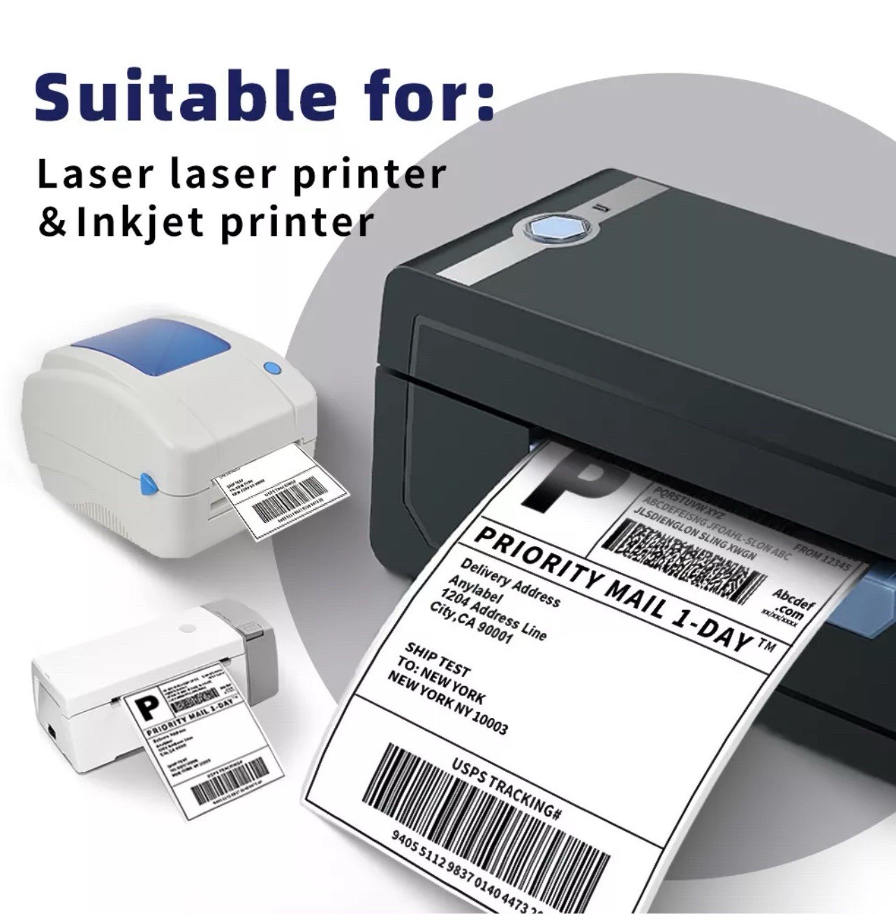 4"x6" Fanfold Direct Thermal Shipping Labels for Zebra and Rollo 500 PCS