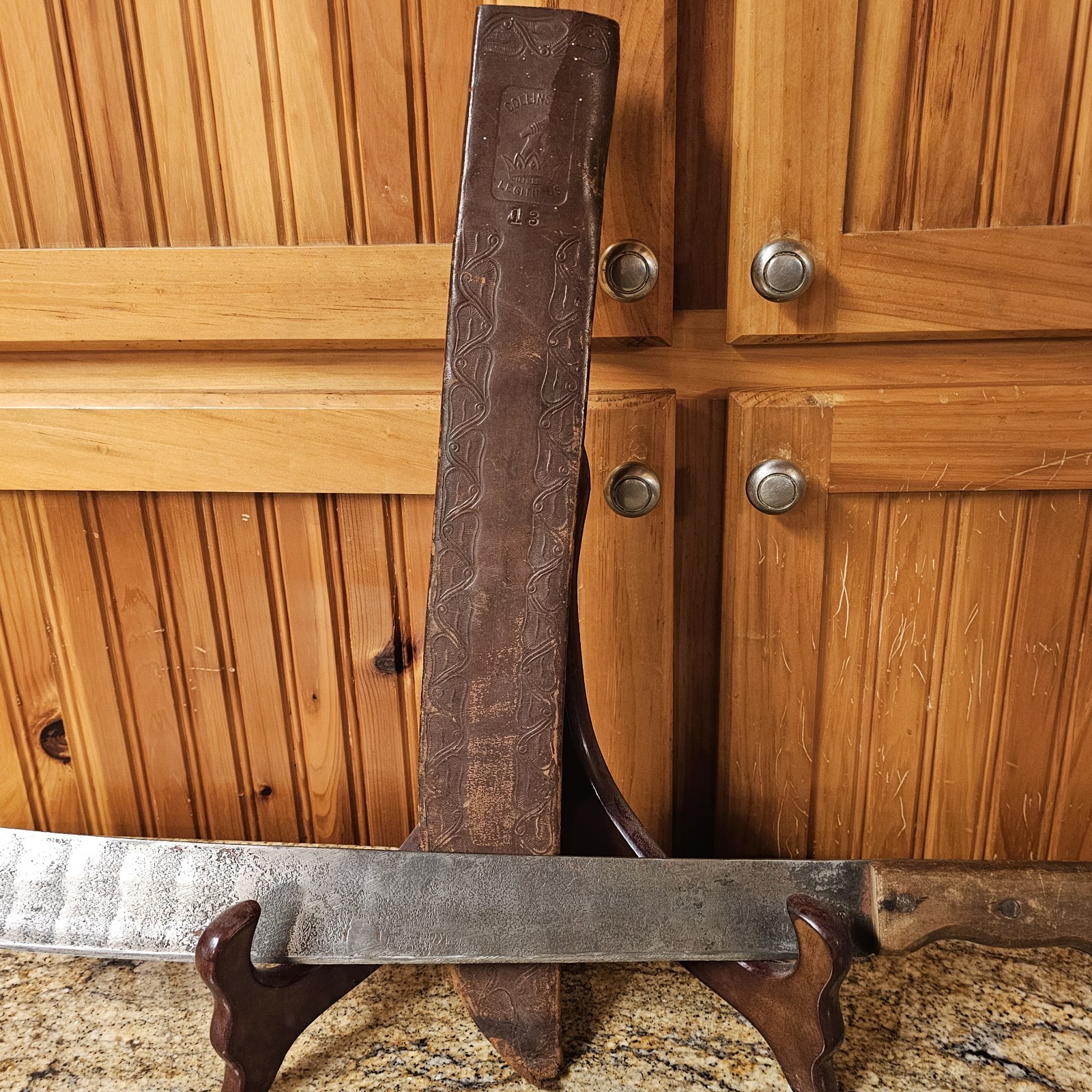 Vintage Collins & Co. Legitimus No 13 Large Knife With Sheath USA