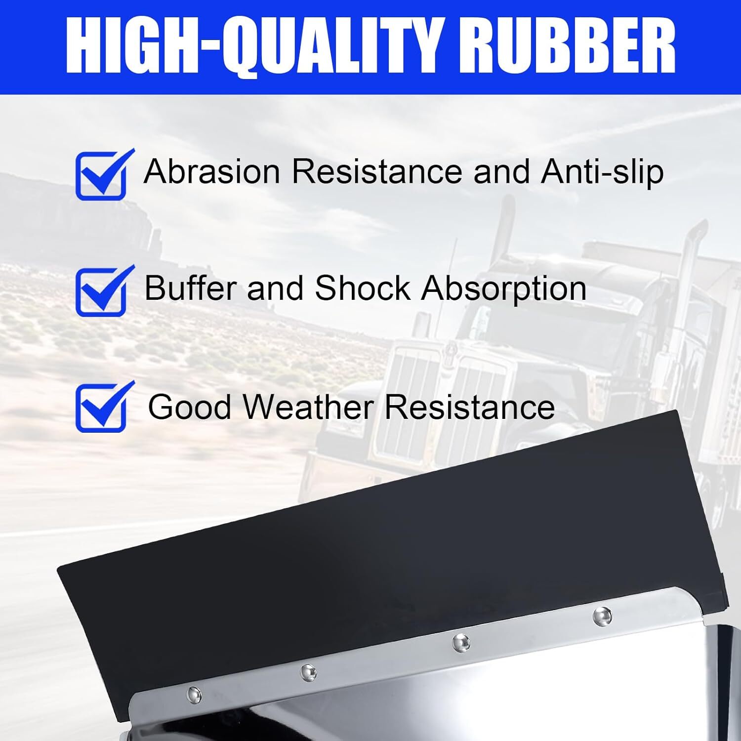 24" x 24" Quarter Fenders for Semi Truck, 430 Stainless Steel