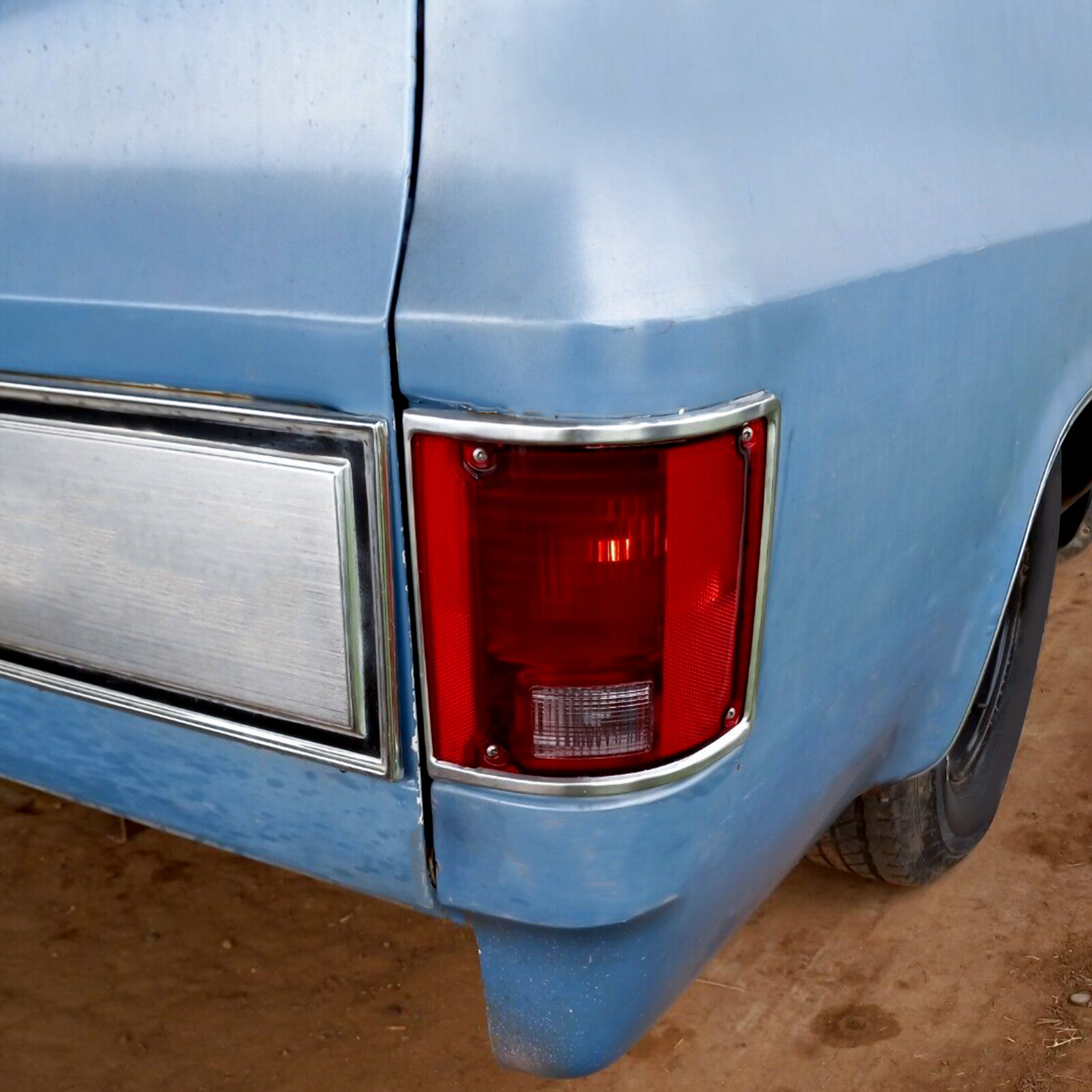Tail Lights Taillamps w/chrome Bezel Pair For 73-91 Chevrolet C10 K10 GMC Sierra