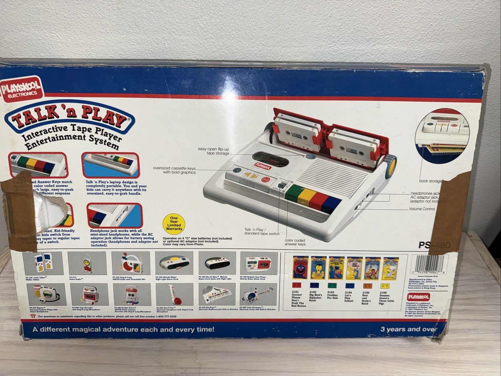 LQQK 1992 Vintage Playskool Talk 'n Play In Box COMPLETE w/ 8 Tapes 9 Books