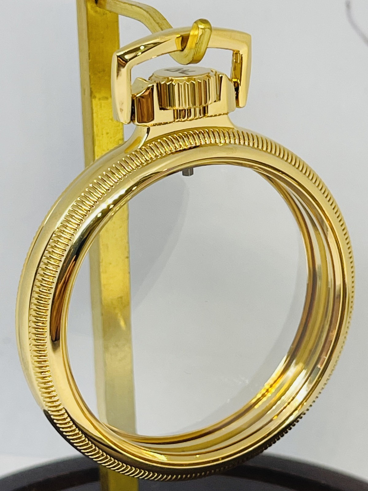 R2 Gold Plated Mainliner Size 16S Display Clear Back Pocket Watch Case