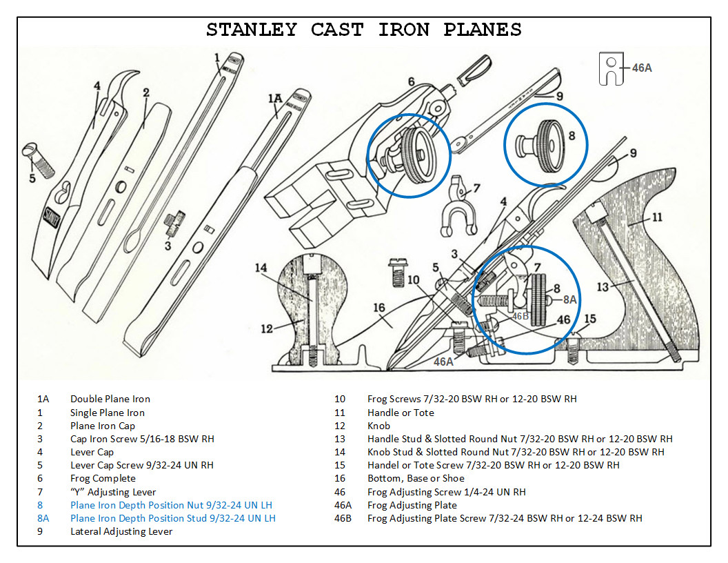 9/32-24 HSS Left Hand Thread Tap & Die Set for Stanley Plane