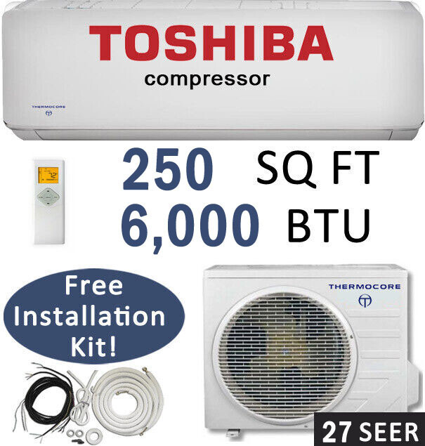 6000 - 7000 BTU 27 SEER Ductless Mini Split Air Conditioner HYPER Heat Pump WIFI