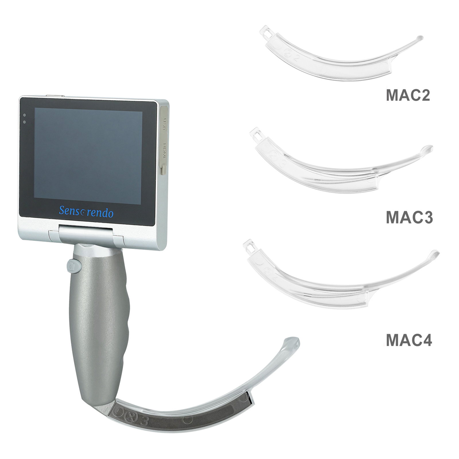 (US delivery)Vide Laryngoscope Disposable Blade MAC2/3/4 optioinal (10pc/Box)