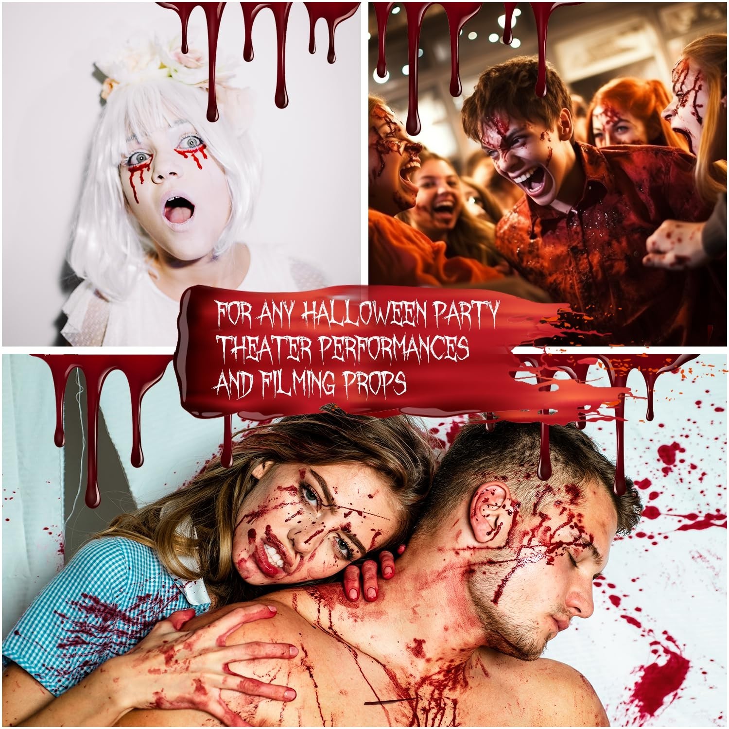 Premium Fake Blood 0.88Oz I Realistic Halloween Blood Makeup I Vampire Blood for