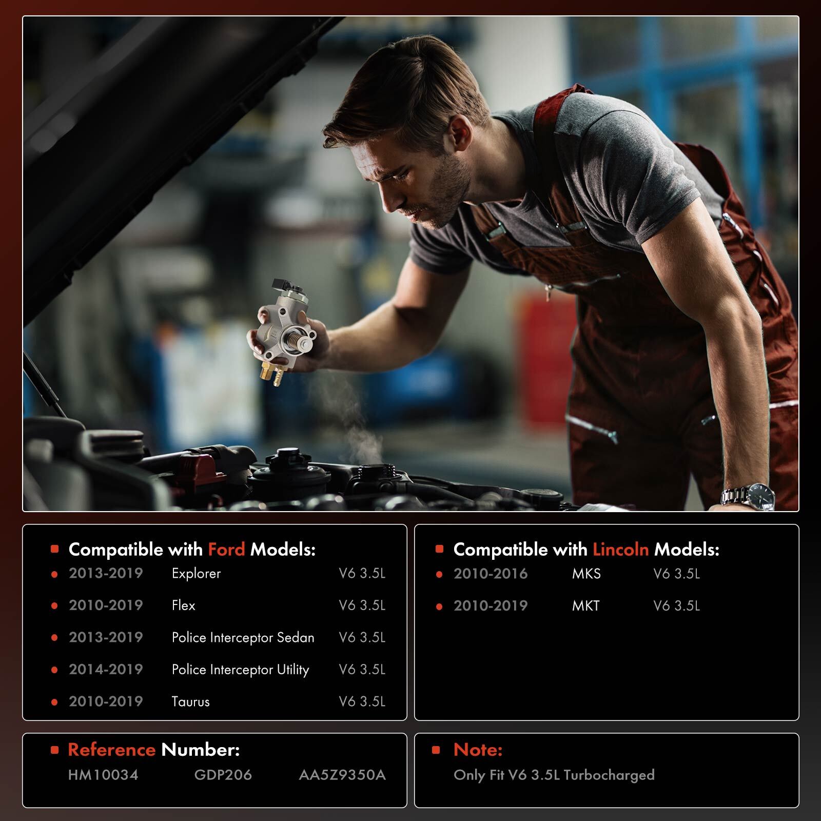 High Pressure Fuel Pump for Ford Explorer Taurus Flex Lincoln MKS MKT 3.5L Turbo