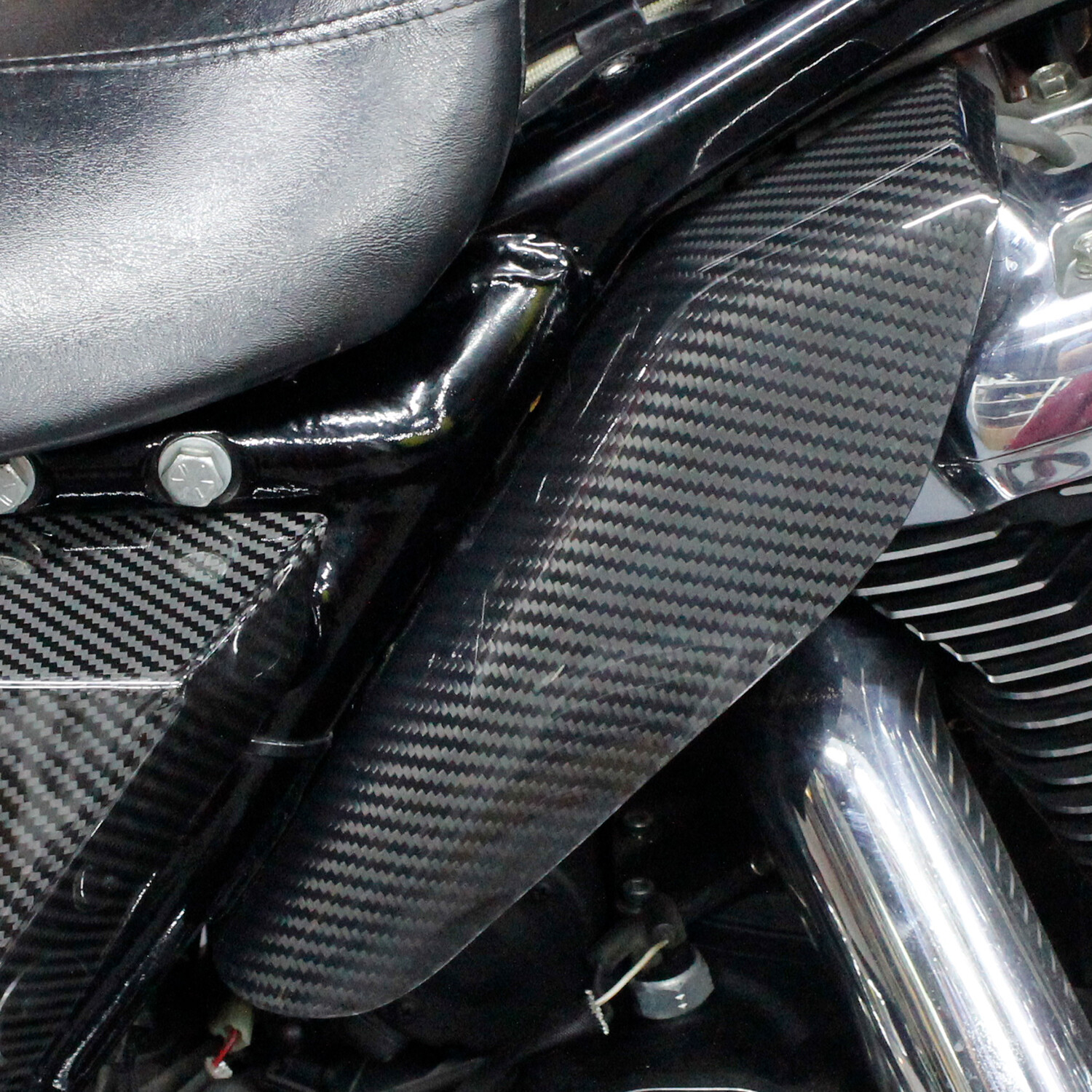 Carbon Fiber Mid Frame Air Deflector for Harley Road Glide King FLHX FLHT 09-23