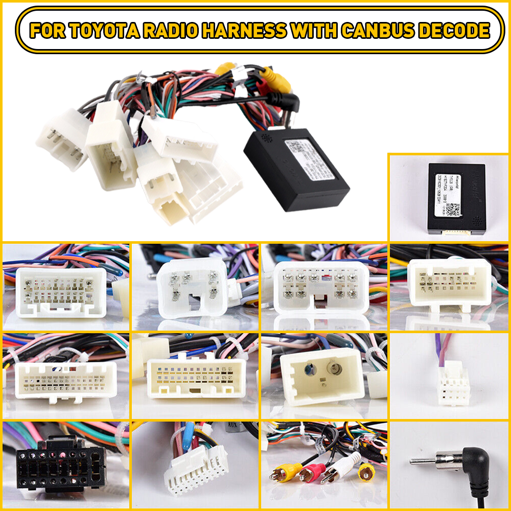 For Toyota Car Stereo Radio Power Harness Cable Wire Adapter Support JBL AMP