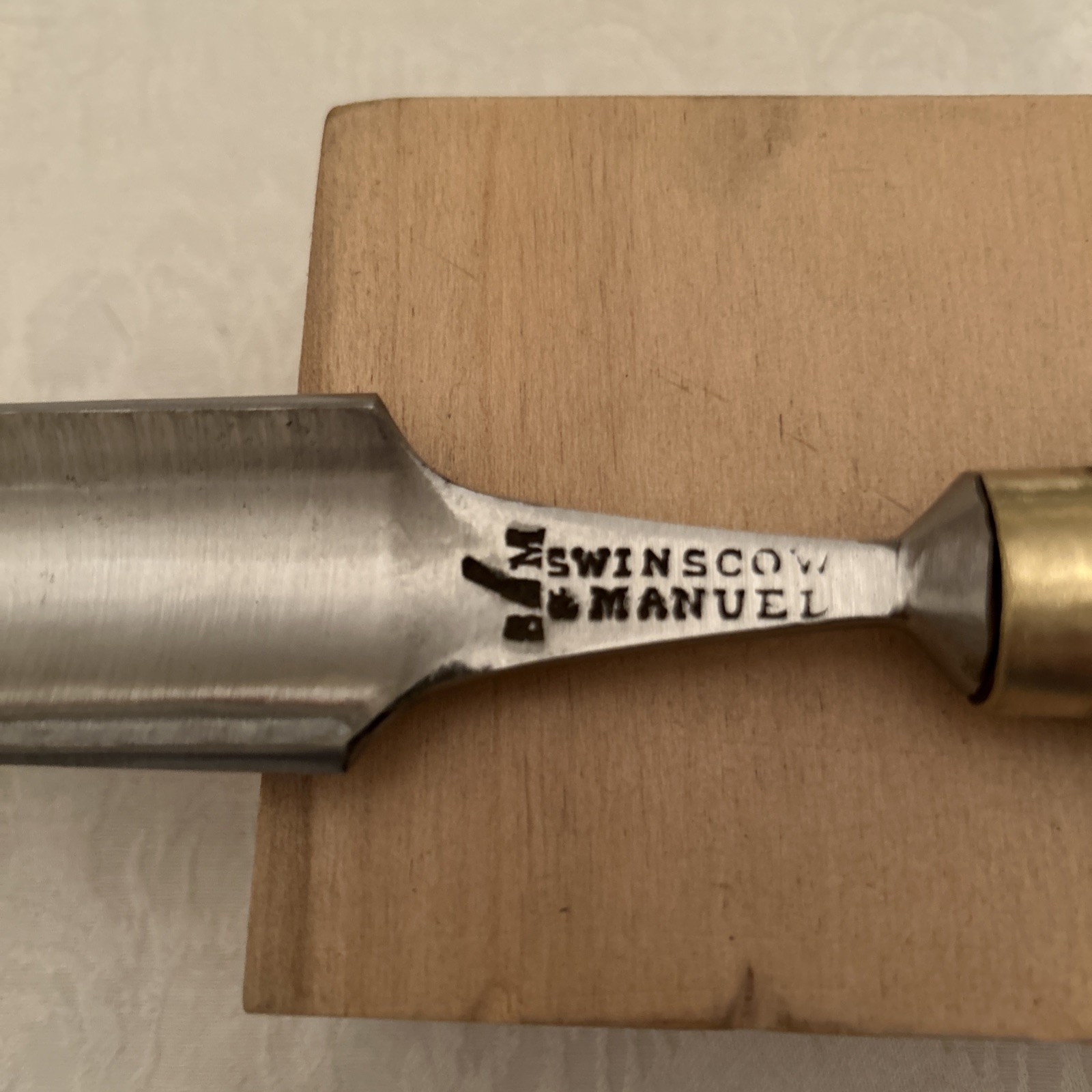 Swinscow & Manuel # 7 / 37mm Straight Carving Gouge 1840 Sheffield Rare Stamp