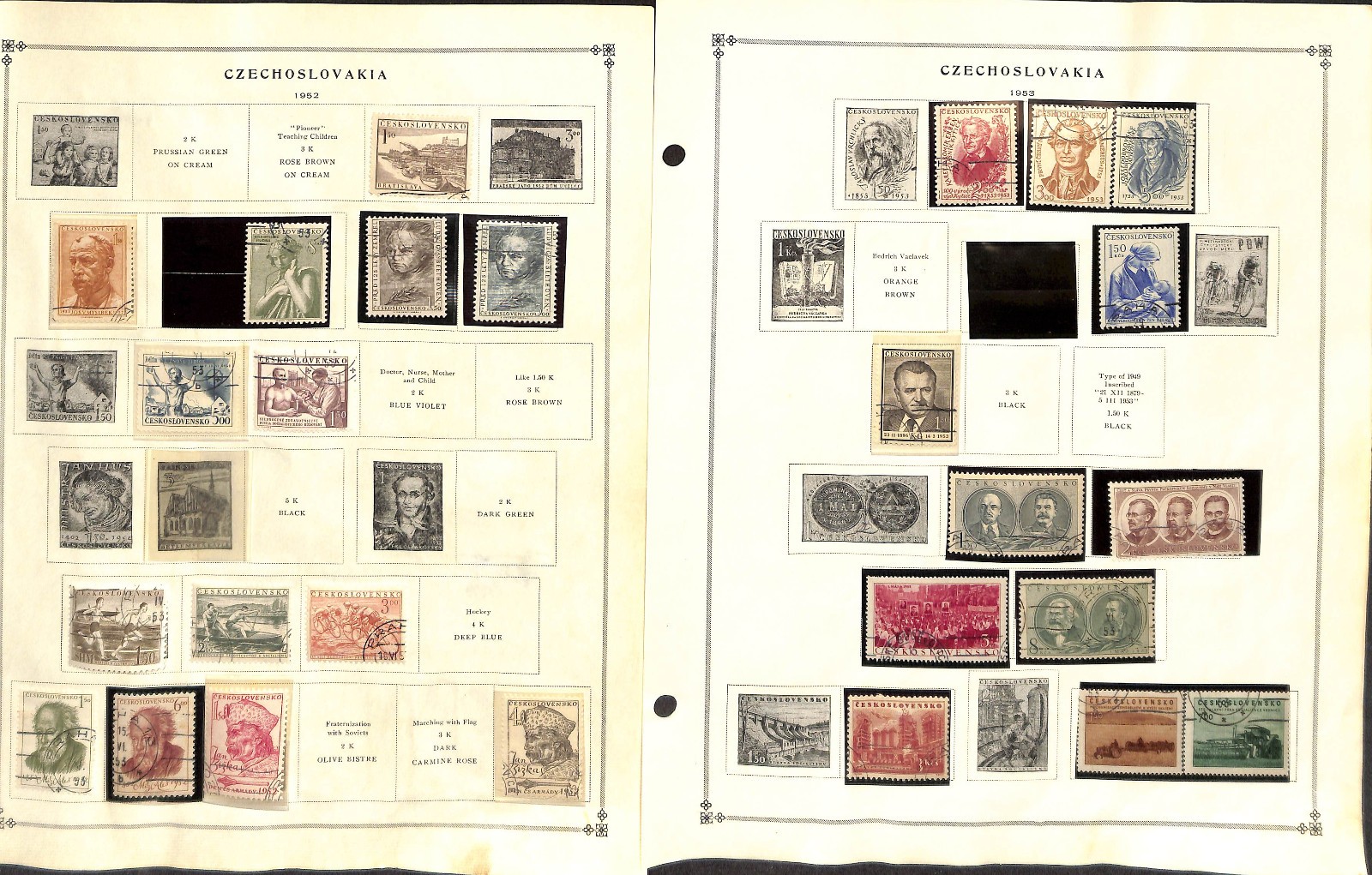 Czechoslovakia Stamp Collection on 80 Scott International Pages, 1918-1974 (CH)