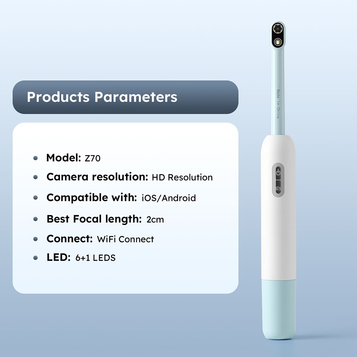 Dental WiFi Intraoral Camera Imaging Intra Oral Endoscope 7 LEDS 1/4 CMOS Sensor