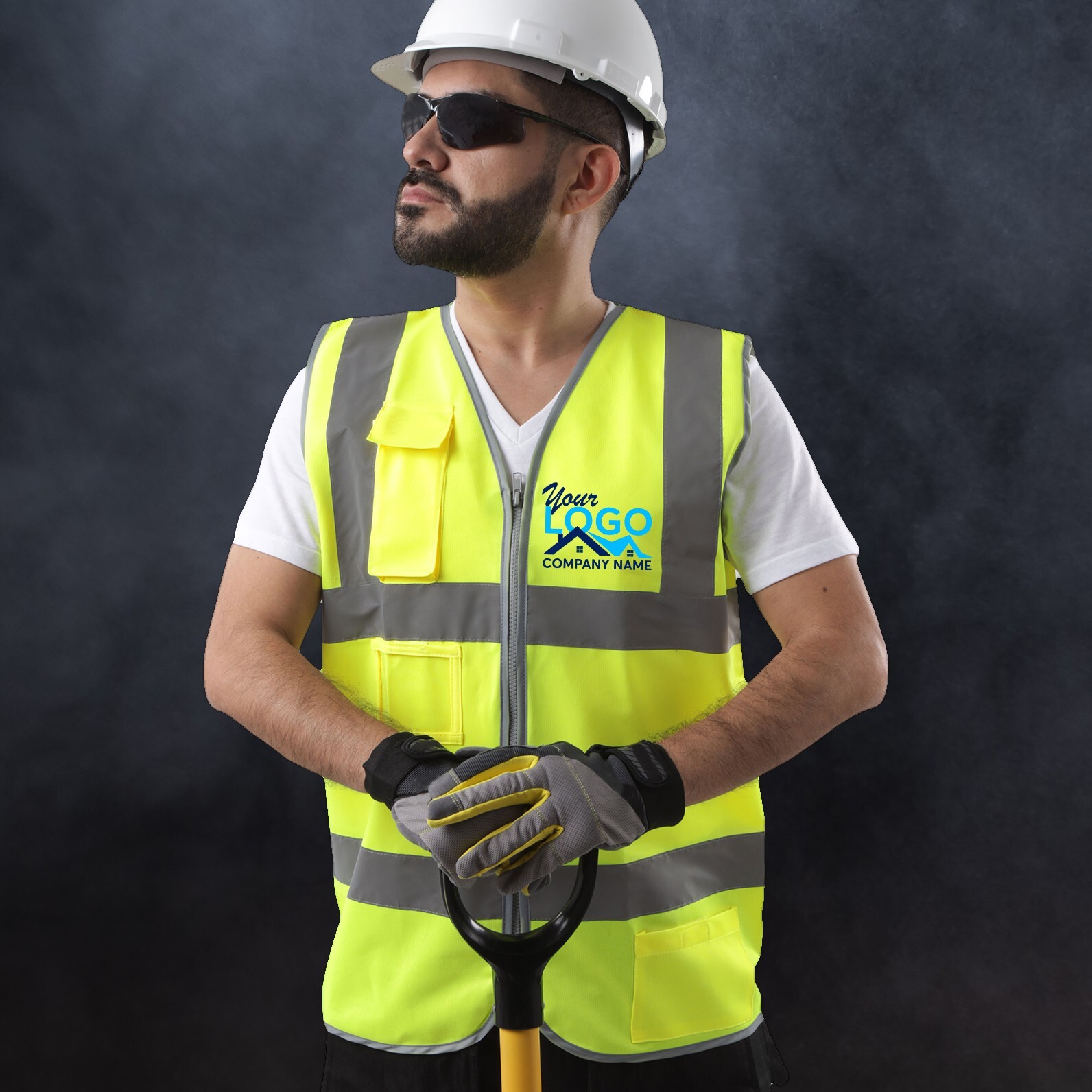 Pack of 10 Custom Hi-Vis Safety Vests – Full-Color Personalized Print