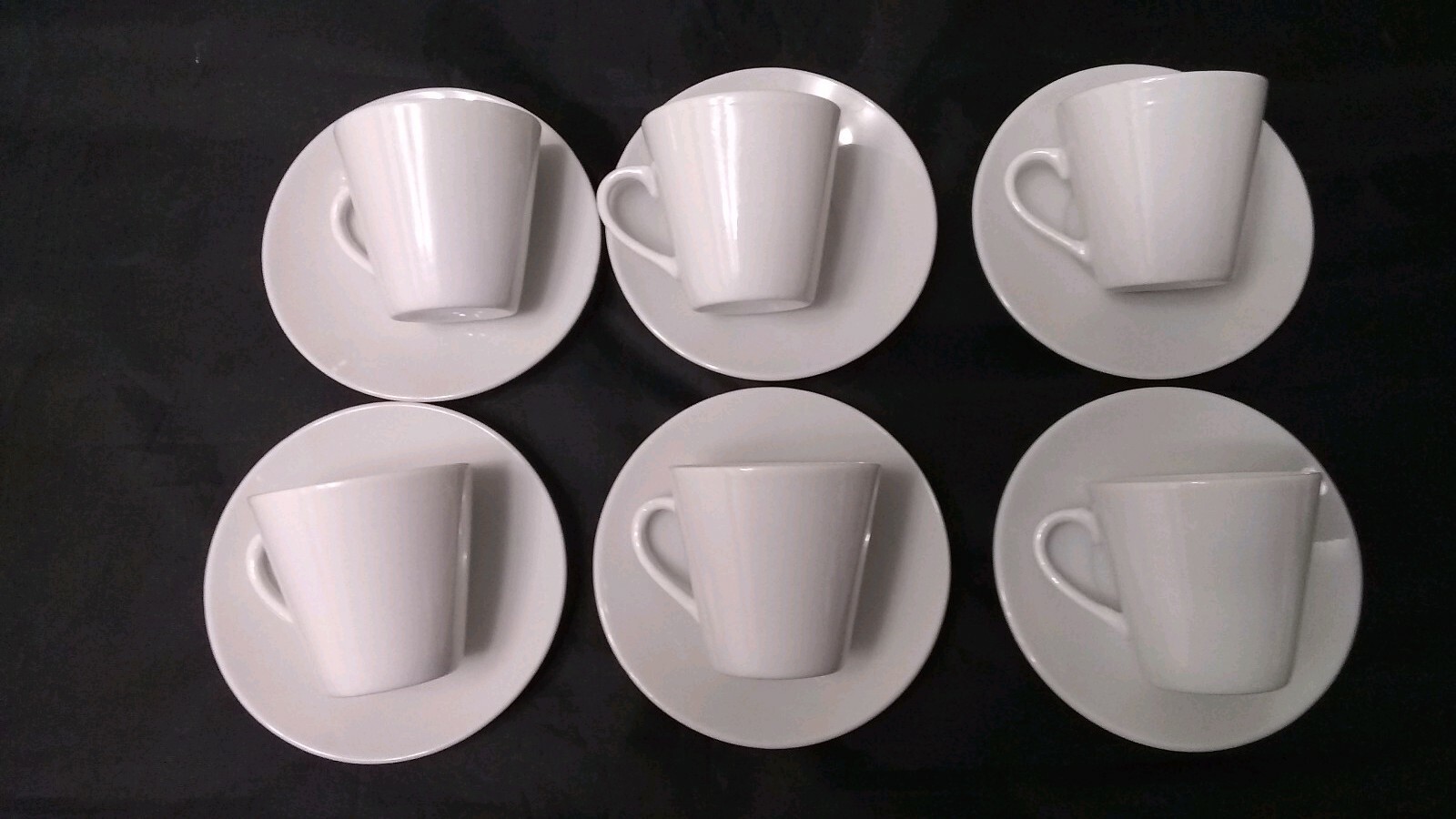 12 Pc Espresso White Porcelain Coffee set 6 Cup AND 6 Saucer 2.5 Oz Gift # 999z