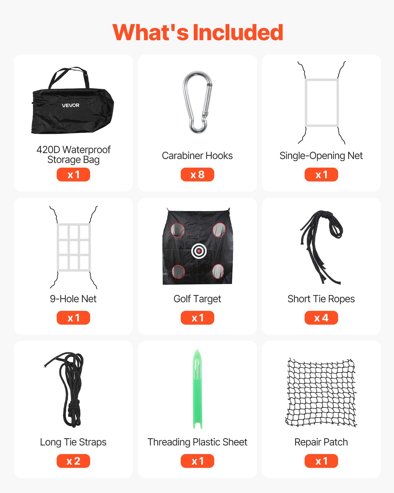 VEVOR Golf Batting Cage 10 x 10 x 10FT Golf Cage for Indoor Outdoor Backyard