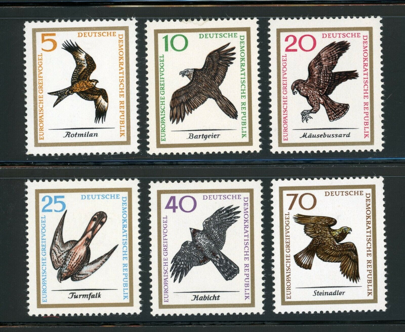 Germany  #800 - 805 Mint NH Complete 1965 BIRD Set