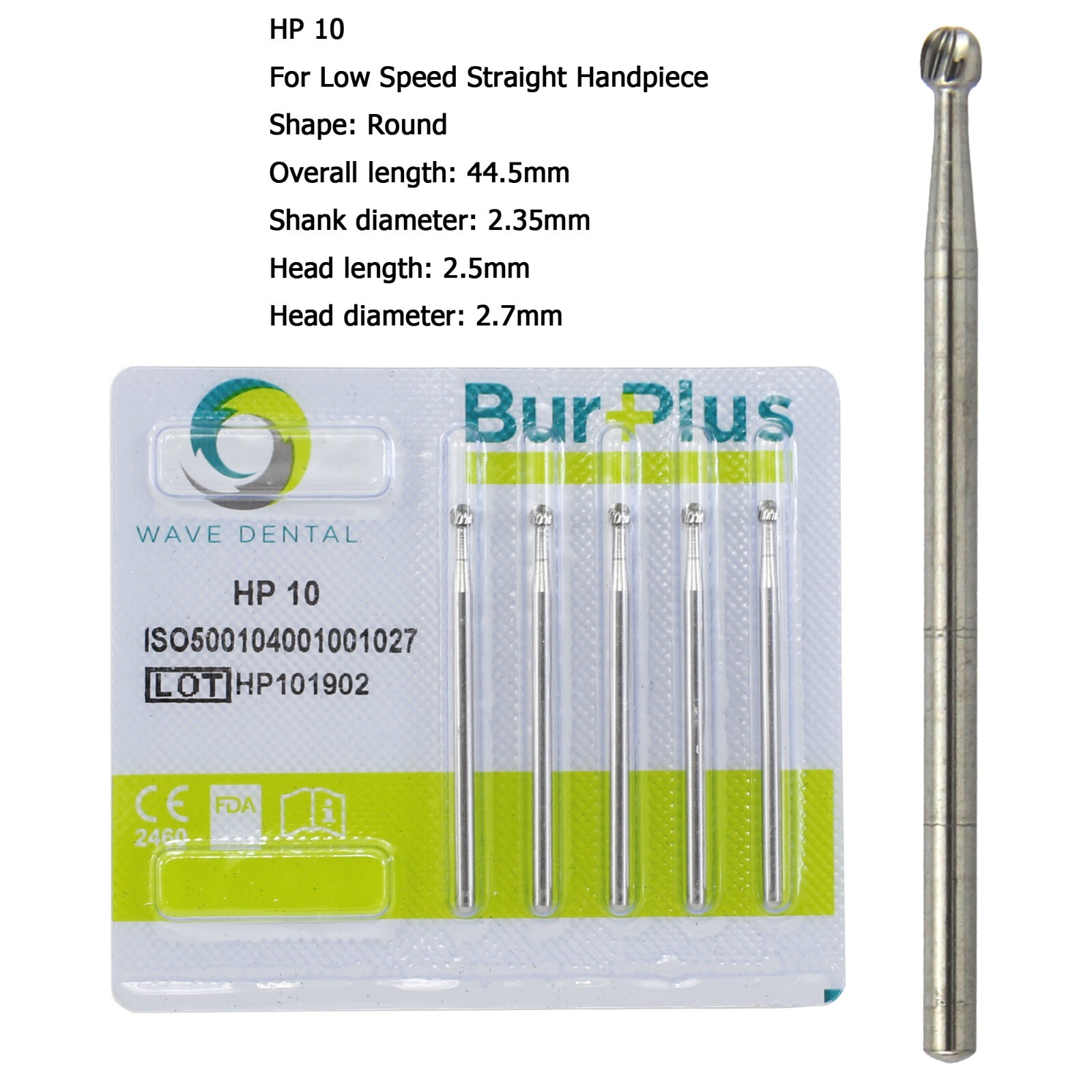 Wave Dental Carbide Burs Round HP Surgical Burs For Straight Handpiece HP 8 557