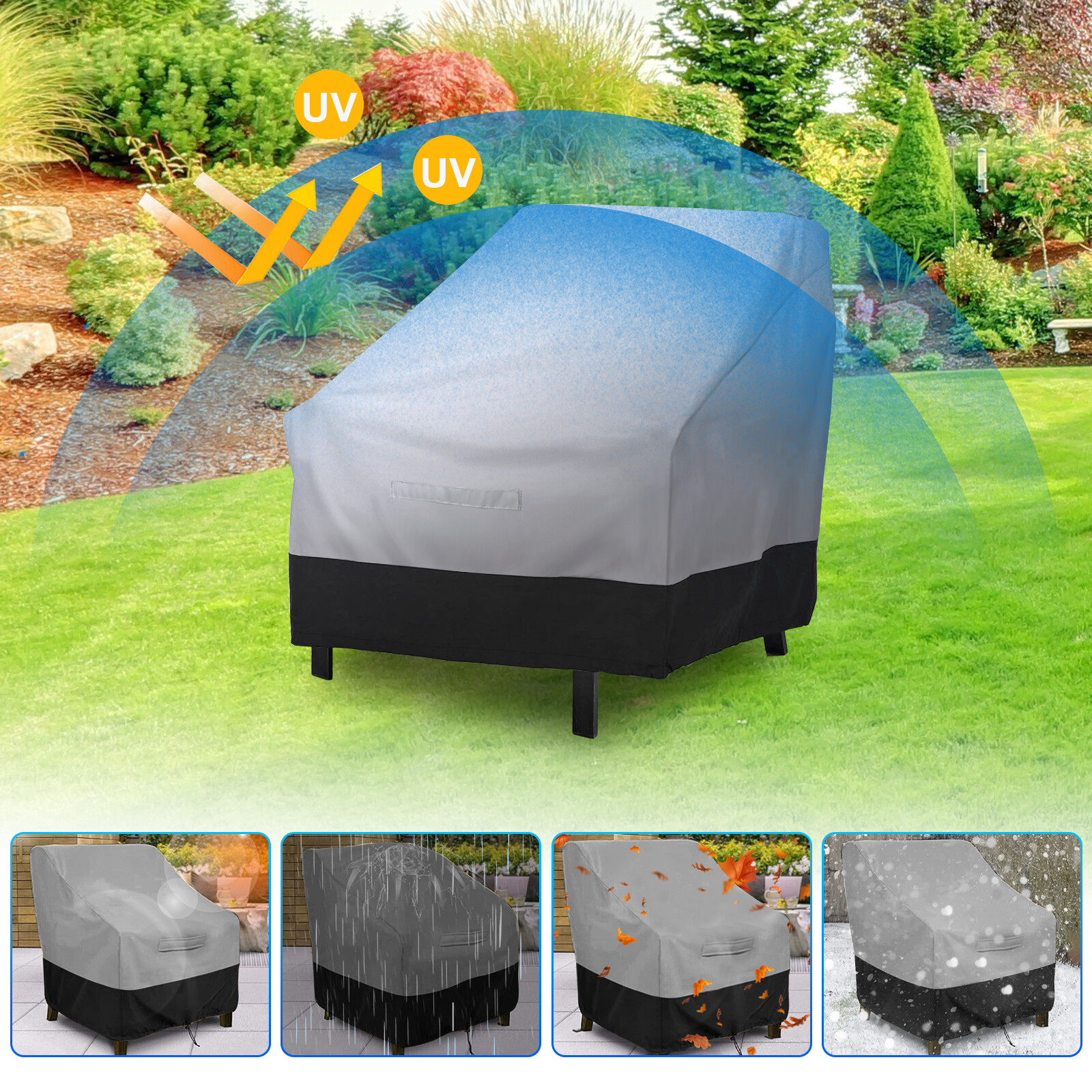 Waterproof Chair Cover High Back Outdoor Patio Garden Lawn Furniture Protector
