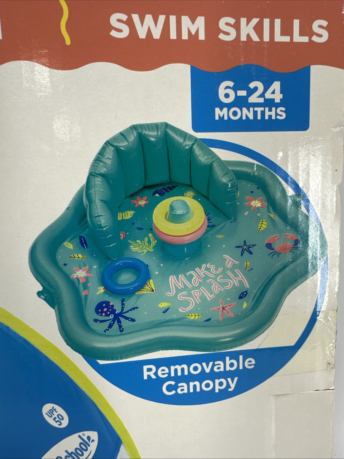 Stack N' Play Teal Inflatable Splash Mat with Removable Canopy 28" By SwimSchool