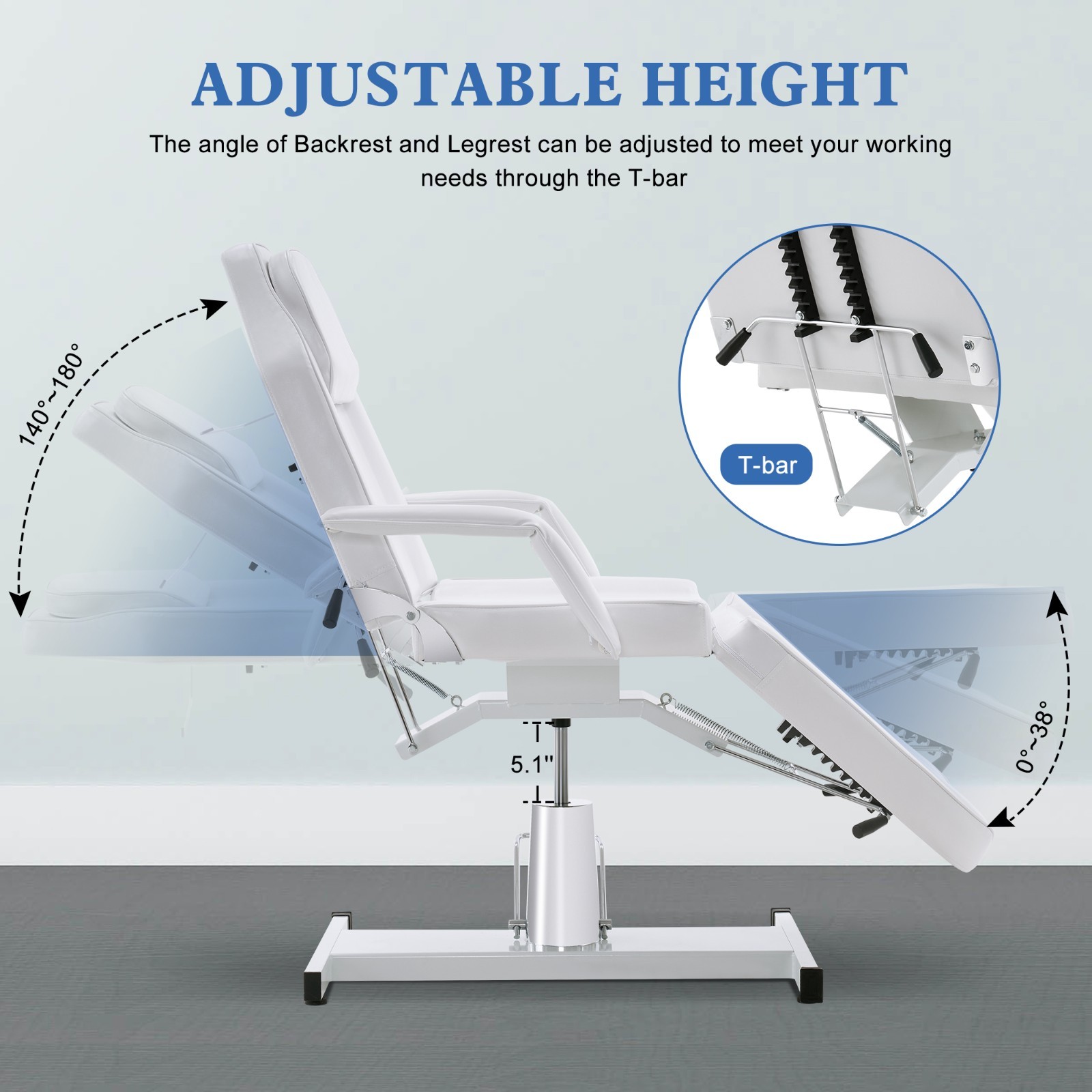 Hydraulic Massage Bed Height Adjustable Tattoo SPA Chair Multi-function Facial