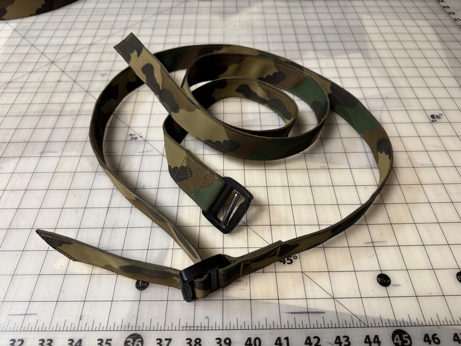 Tactical Nylon 1.5” wide belt m81 woodland camo, size Large - Extra Large