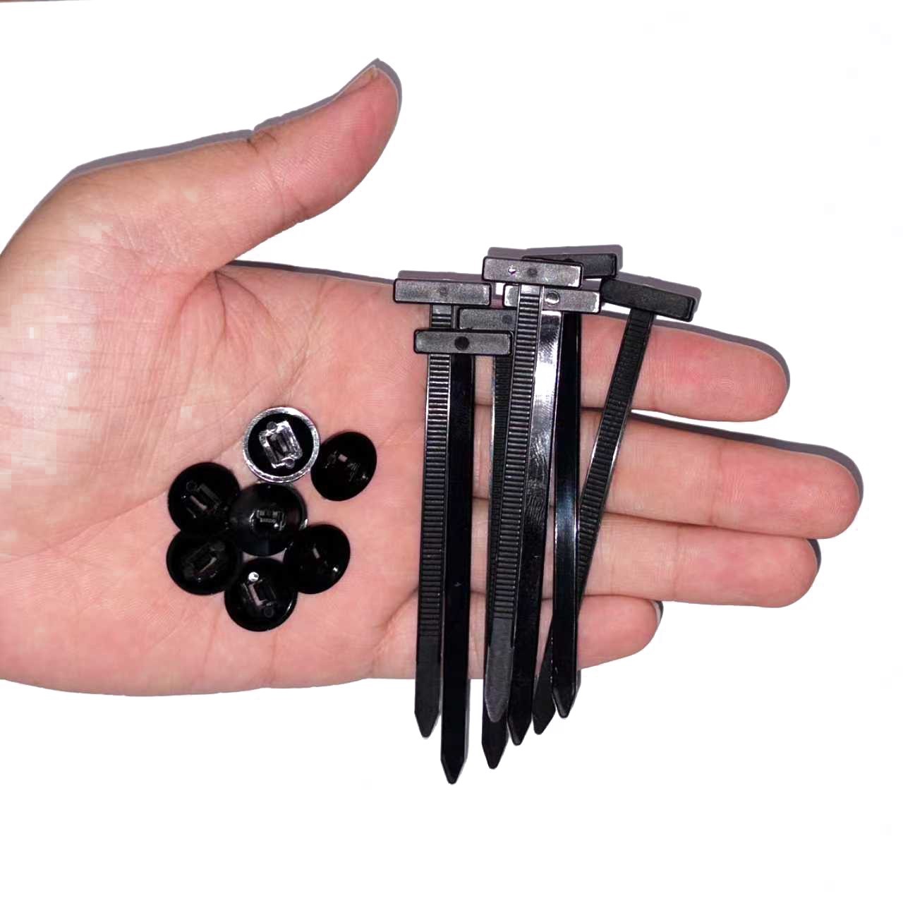 NEW 50PCS Nylon Universal Cable Tie Buckle+Self-Locking Nylon Zip Ties Holder