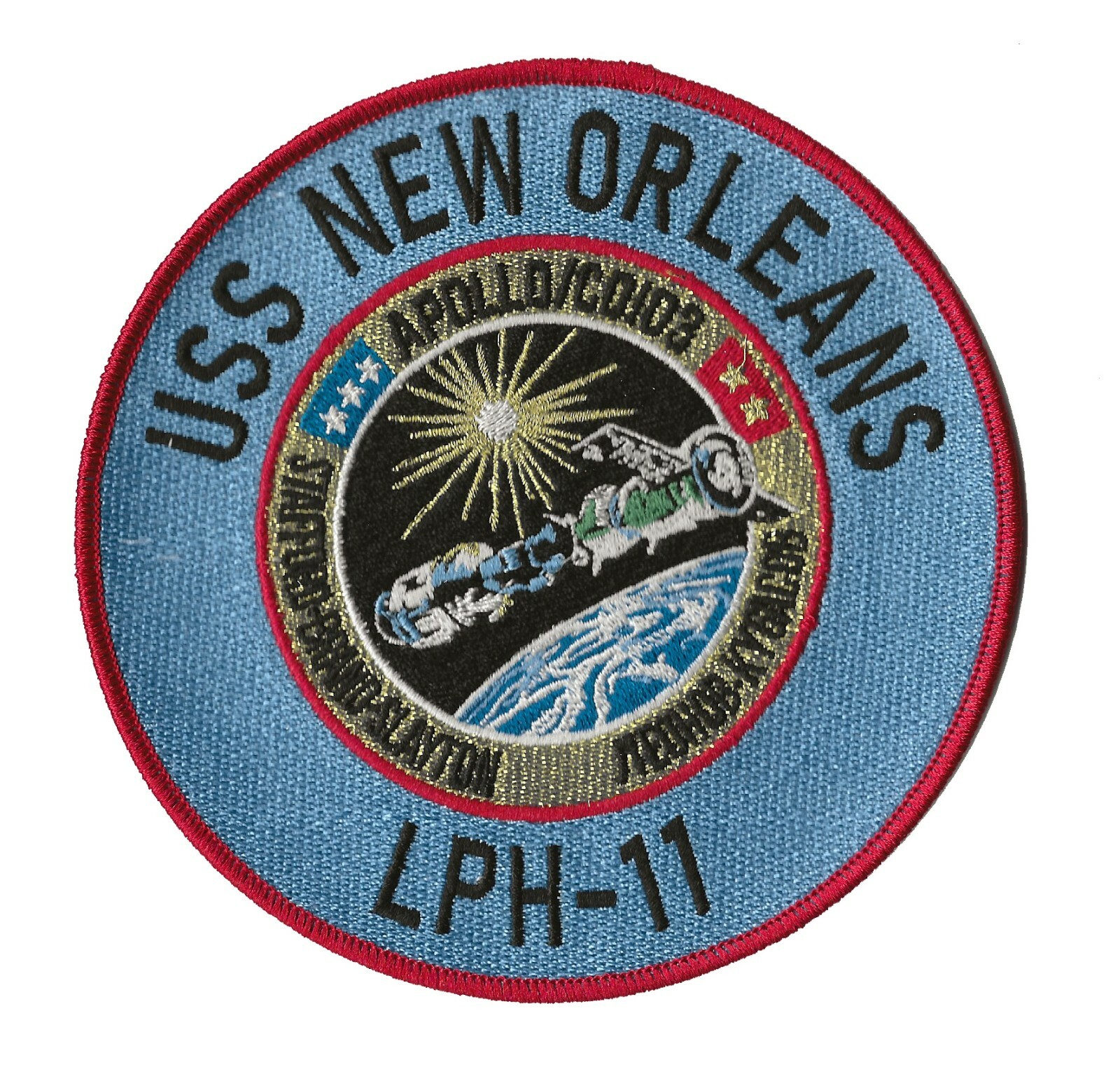 Apollo-Soyuz USS New Orleans LPH-11 NASA US Navy space recovery force ship patch