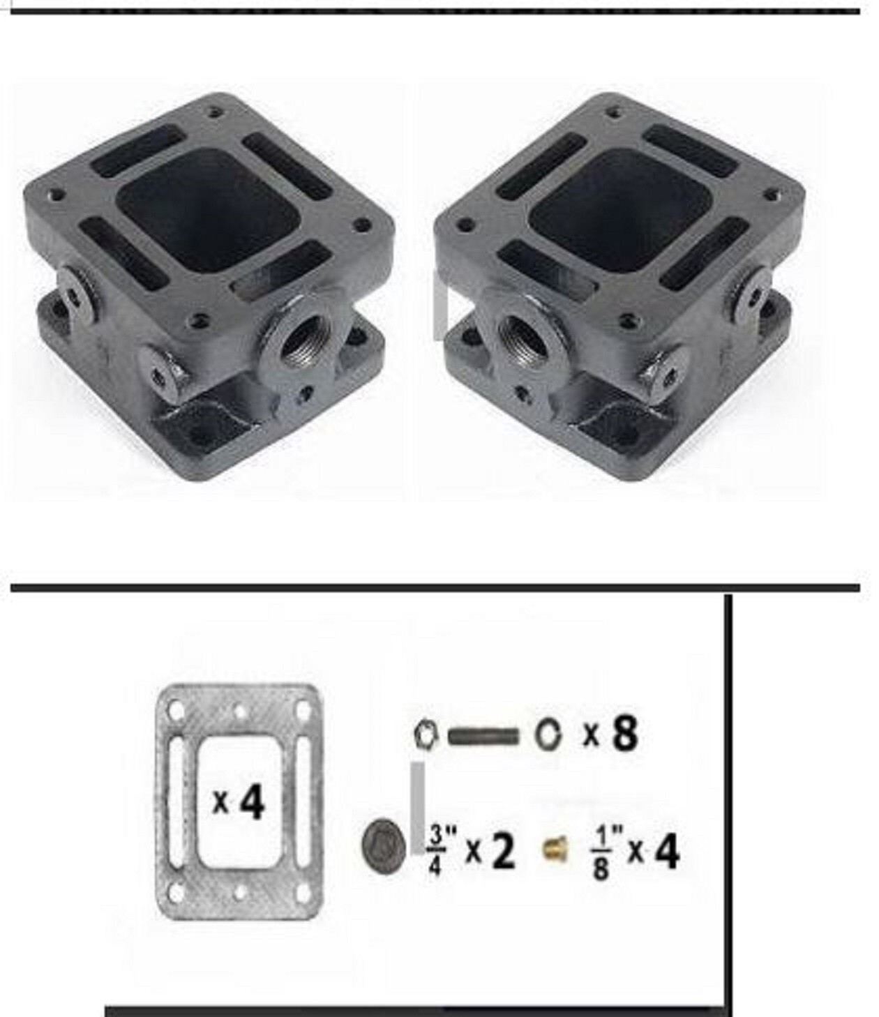 MerCruiser 3 inch Exhaust manifold Riser spacer kit 5.7 7.4 350 5.0 93320a13 3"