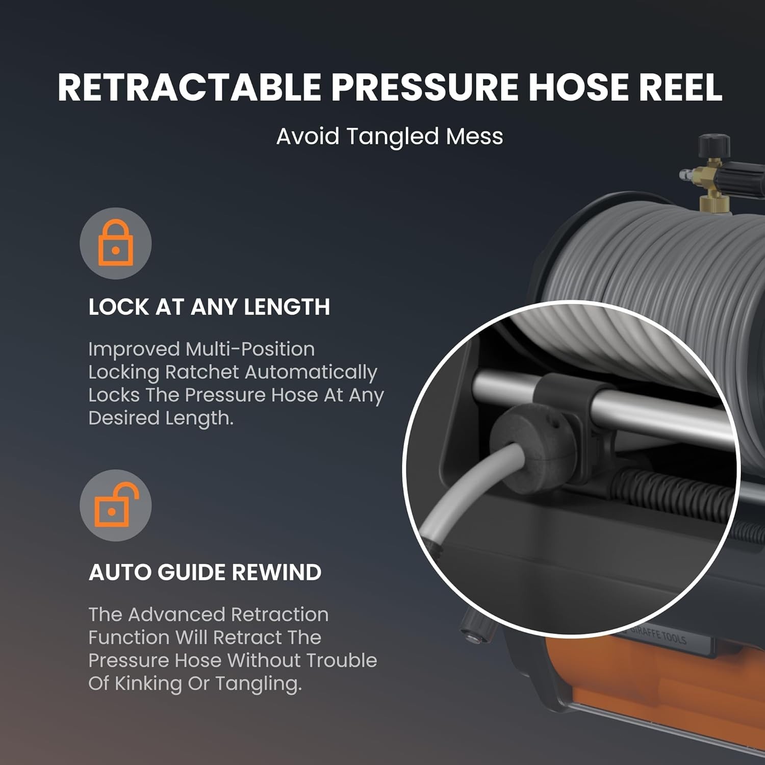 Giraffe Tools Grandfalls Pressure Power Washer Pro Max 3700PSI 1.6GPM Wall Mount