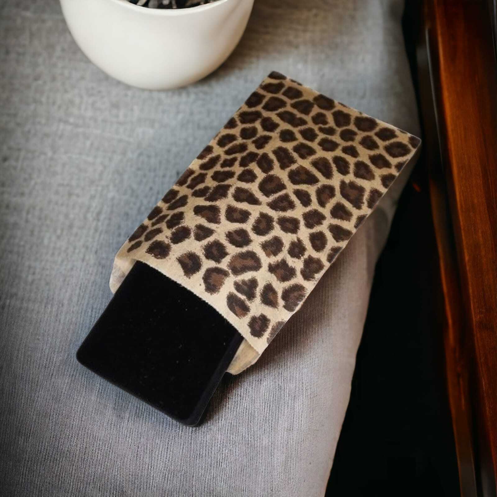 Leopard Print Flat Paper Bags Cheetah Gift Wedding Candy Party Jewelry 100 Pcs