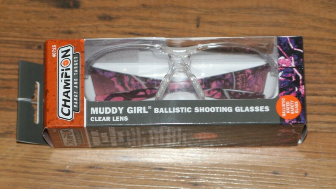 Champion Muddy Girl Ballistic Shooting Glasses - Clear Lens - #40715